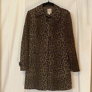 Nanette Lepore Corduroy Leopard Print Jacket Coat